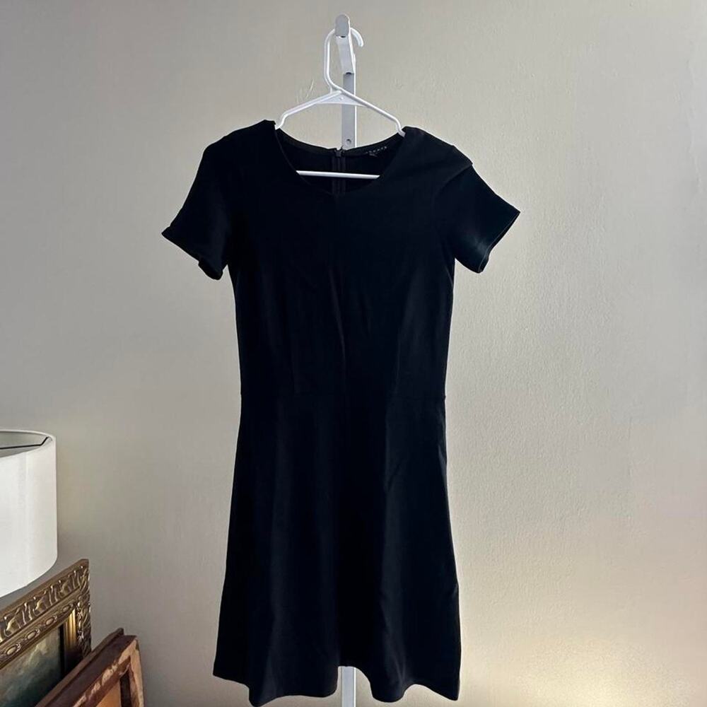 Theory black mini dress with